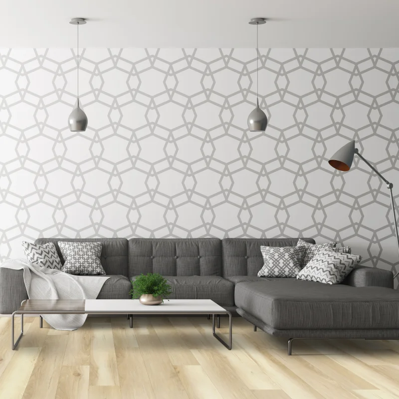 Lasting Luxury -SPC Canal Hickory LVP floors in modern living room